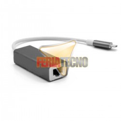 ADAPTADOR USB-C A RJ45 (RED, LAN), PLATEADO