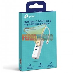 Adaptador USB-C a RJ45, Hub 3 Puertos USB 3.0 TP-Link UE330C. Ethernet Gigabit