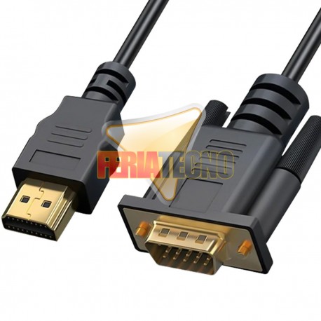 Cable HDMI a VGA 1.8 Metros 1080p Chip Integrado (Sólo Video)