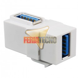 Modulo Keystone USB 3.0 A-A Hembra-Hembra Angulo 90° para Placa en Muro