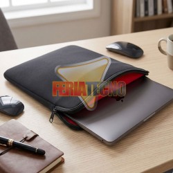 FUNDA PARA NOTEBOOK DE 15.6", CON CIERRE, NEGRA