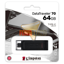 Pendrive 64GB USB-C 3.2 Kingston 70 DataTraveler Negro