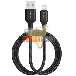 CABLE USB PARA IPHONE 5 / 6, IPOD, IPAD. NEGRO. 1 METRO. RC-129I