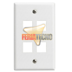 Placa de Muro 4 Módulos Libres Keystone Acero Blanca