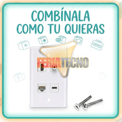 Placa de Muro 4 Módulos Libres Keystone Acero Blanca