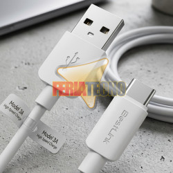 CABLE USB-C A USB, 1 METRO. CARGA RAPIDA Y SINCRONIZACIÓN. BLANCO
