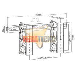 Soporte TV Video Wall Pop-Out 37" a 70" Profesional VESA 900x400