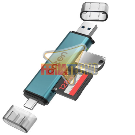 Lector de Memorias Dual USB-C + USB-A para SD y Micro SD Onten