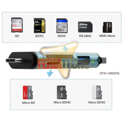 Lector de Memorias Dual USB-C + USB-A para SD y Micro SD Onten