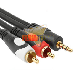 Cable Audio 3.5 a 2 RCA 10 Mts Premium Conector Baño Oro