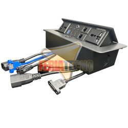 Caja Conexión Multimedia Empotrable HDMI 4K USB 3.0 RJ45 Enchufes