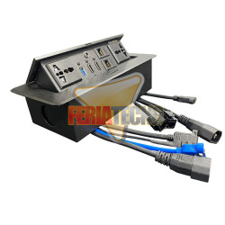Caja Conexión Multimedia Empotrable HDMI 4K USB 3.0 RJ45 Enchufes