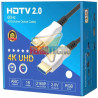 CABLE HDMI 2.0 4K 100 MTS. M/M, FIBRA OPTICA, CONEC. BAÑO ORO.