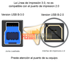 CABLE USB-C A USB 3.0 B PARA IMPRESORA M/M 1,8 MTS.