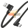 Cable USB-C a USB-A 1 Metro Conector en L 3.0A Trenzado Carga