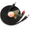 Cable Audio 3.5 a 2 RCA 15 Mts Premium Conector Baño Oro