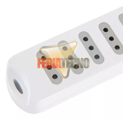 ALARGADOR 6 TOMAS Y 2 USB, 1.5 METROS. SWITCH ON/OF. BLANCO