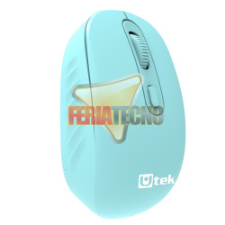 Mouse Inalambrico 2.4 GHz Optico Celeste USB Utek
