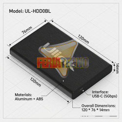 Cofre para Disco Duro 2.5 Sata y SSD Puerto USB-C