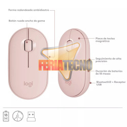 KIT TECLADO Y MOUSE INALAMBRICO USB, ROSA, LOGITECH MK470