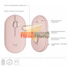 KIT TECLADO Y MOUSE INALAMBRICO USB, ROSA, LOGITECH MK470