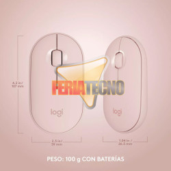 KIT TECLADO Y MOUSE INALAMBRICO USB, ROSA, LOGITECH MK470