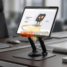 Soporte Aluminio para Tablets y Notebook Hasta 13” Giratorio Plegable