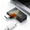 Adaptador USB-C 90 Grados Macho a Hembra Copla Vertical Carga y Datos