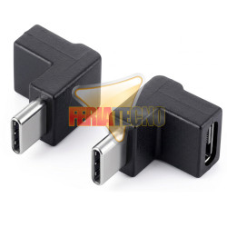 Adaptador USB-C 90 Grados Macho a Hembra Copla Vertical Carga y Datos