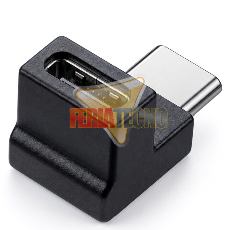 Adaptador USB-C 90 Grados Macho a Hembra Copla Vertical Carga y Datos